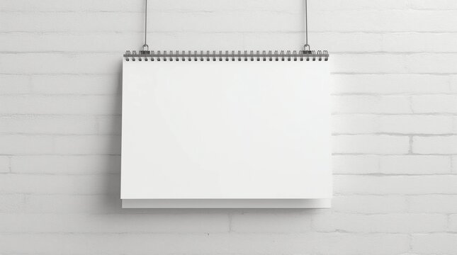 Blank calendar mock up on the wall