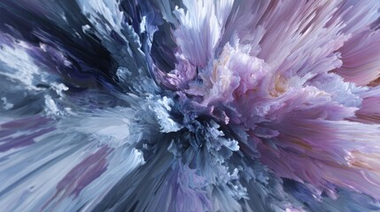 Mesmerizing 3D Render of an Ethereal, Flowing Formation with Delicate Lavender, Blue