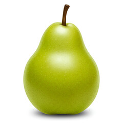 Fresh green pear fruit with natural stem ready for eating
