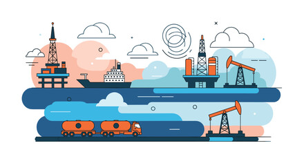 Obraz premium Exploring the vast landscape of the modern energy industry and its complex operations