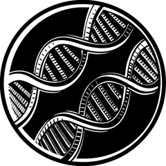 dna (linocut style)