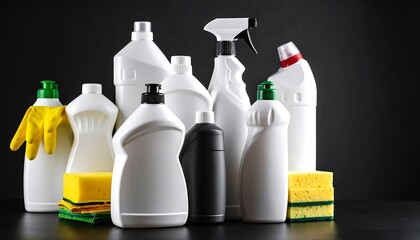 Cleaning supplies displayed