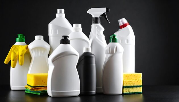 Cleaning supplies displayed
