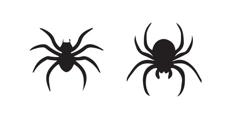 Set vector spider silhouettes icon, Halloween spider symbol design, Isolated Gray Spider Silhouette, vector illustration eps 10.