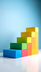 Obraz premium Colorful blocks forming a staircase