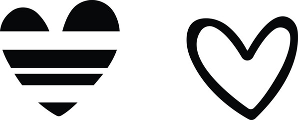 Art & IllustrationHeart icon set.Collection of heart illustration with different style. Heart shape Isolated on white background.A flat color heart set icon editable. Grunge rough brush stroke romance