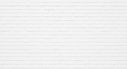 Clean White Brick Wall Texture with Subtle Shadows and Horizontal Staggered Pattern