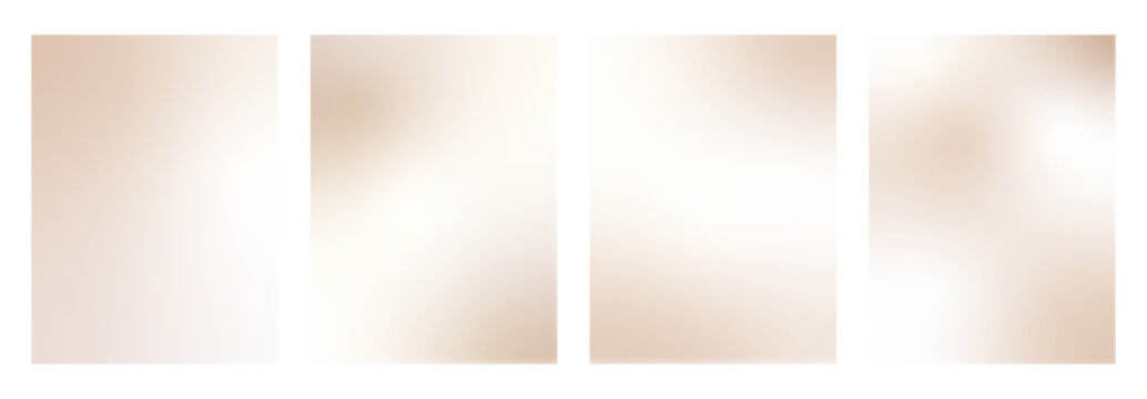 Blur cream beige gradients set. Gradation calm nude color vertical backgrounds collection. Abstract neutral backdrops template. Pastel brown beauty wallpaper. Vector delicate cover illustration.