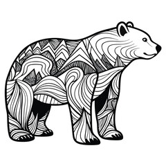 Polar Bear with a Topographical Map Fur Pattern
