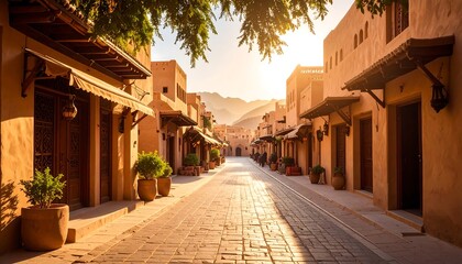 Sunny alleyway in a desert town