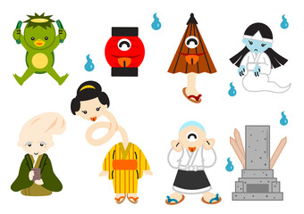 色々な妖怪のイラストセット