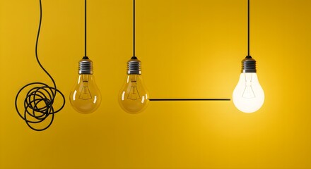 Creative idea banner. Innovation ideas. Bulb