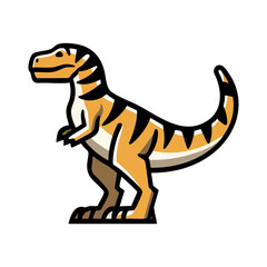Stylized Tyrannosaurus Rex Illustration: Cartoon Dinosaur on White Background