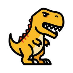 Cute, Angry Tyrannosaurus Rex Cartoon Illustration