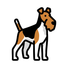 Alert Wire Fox Terrier in a Bold, Graphic Illustration Style