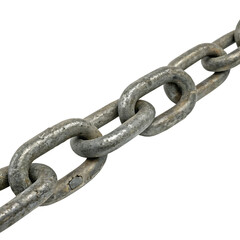 Obraz premium Strong industrial metal chain link isolated on a transparent background png