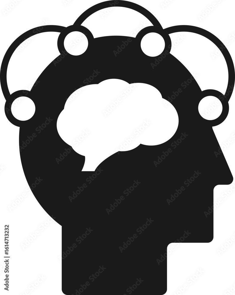 Poster solid black science icon element