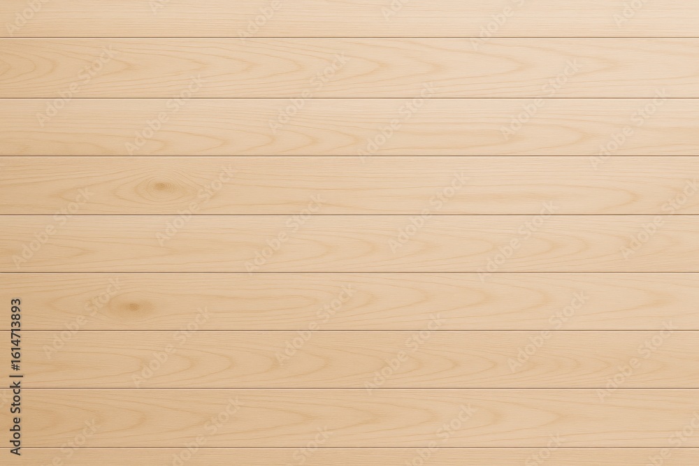 Poster light wooden planks with smooth grain texture aligned horizontally on a seamless surface background 
