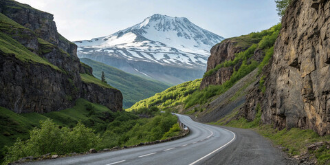 road in the mountains of ladakh