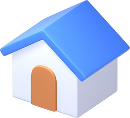 home 3d icon blue roof