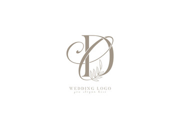 CD DC monogram wedding logo with initial letters 