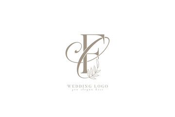 CF FC monogram wedding logo with initial letters 