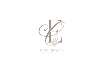 CE EC monogram wedding logo with initial letters 