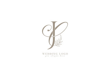 CJ JC monogram wedding logo with initial letters 