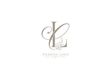 CL LC monogram wedding logo with initial letters 