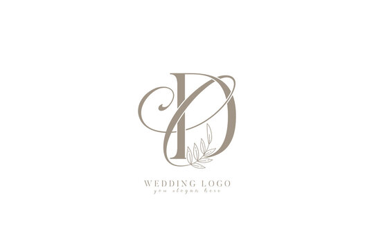 CD DC monogram wedding logo with initial letters 