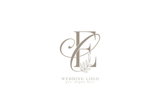 CE EC monogram wedding logo with initial letters 