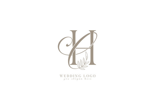 CH HC monogram wedding logo with initial letters 