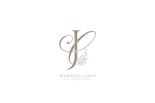 CJ JC monogram wedding logo with initial letters 