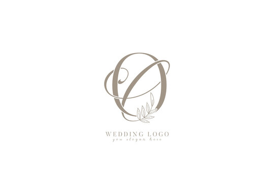 CO OC monogram wedding logo with initial letters 