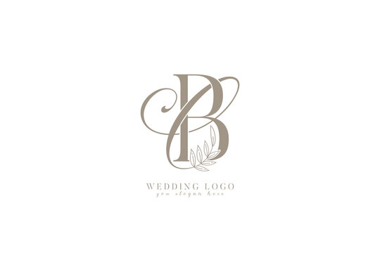 CB BC monogram wedding logo with initial letters 