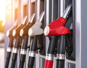 Gas pumps at a station