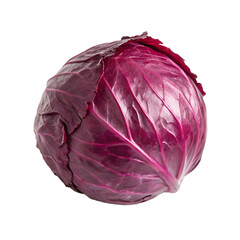 Obraz premium Fresh raw head of red cabbage isolated on a transparent background png
