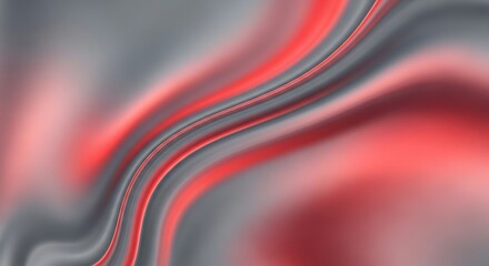 Vibrant abstract background with dynamic red and grey flowing liquid waves, creating a smooth and elegant silky texture