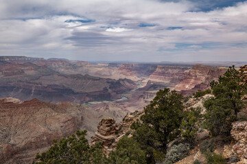 Colorado River. Desert View Watchtower, Grand Canyon National Park.  Arizona
