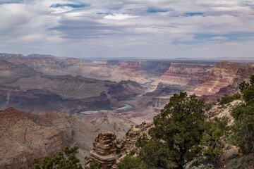 Colorado River. Desert View Watchtower, Grand Canyon National Park.  Arizona
