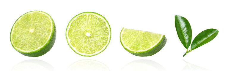 lime slice isolated on transparent background.
