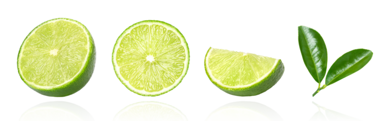 lime slice isolated on transparent background.