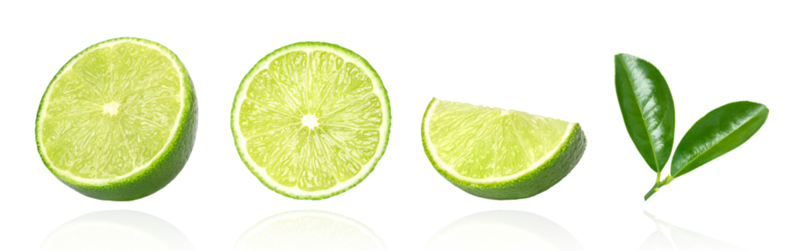 lime slice isolated on transparent background.
