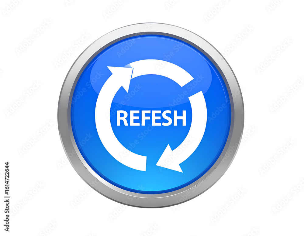 Fototapete circular refresh arrow icon ui element, vector graphic for app and web interface.