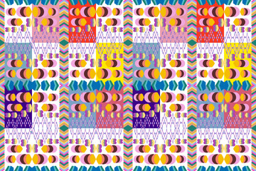 Coloruful striped from mixed geometric shape pattern