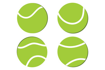 set of tennis ball collection icon.