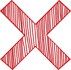 Red Crosshatch Pattern - Abstract Geometric Design. X symbol. vector
