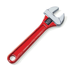 wrench isolated in White Background, wrench vector, Flat lay vector illustration