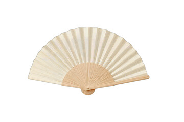Cream-colored hand fan with light beige ribs