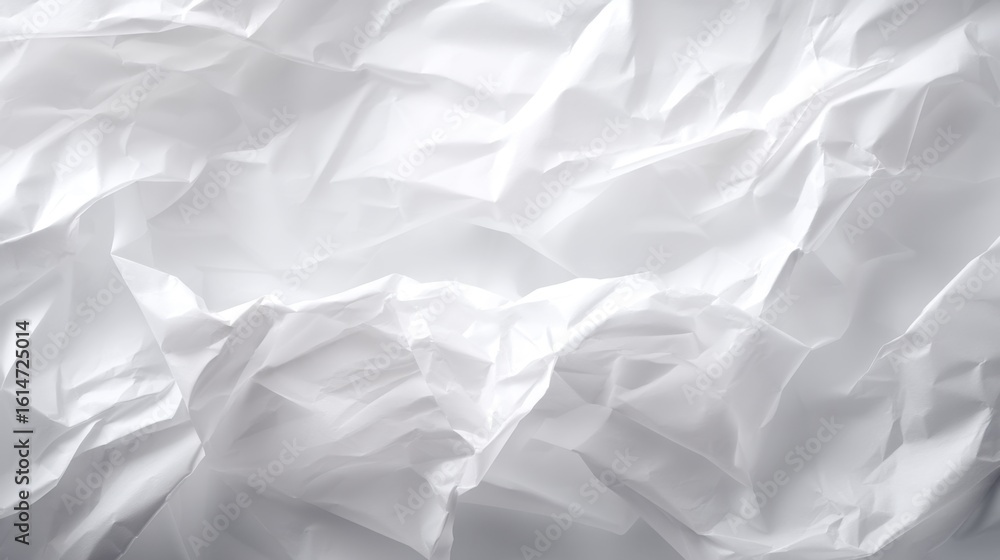 Poster crumpled translucent tracing paper sheet in soft natural light